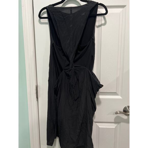 AllSaints Spitalfields Draped Silk Black Dress Size 10 - Picture 5 of 7